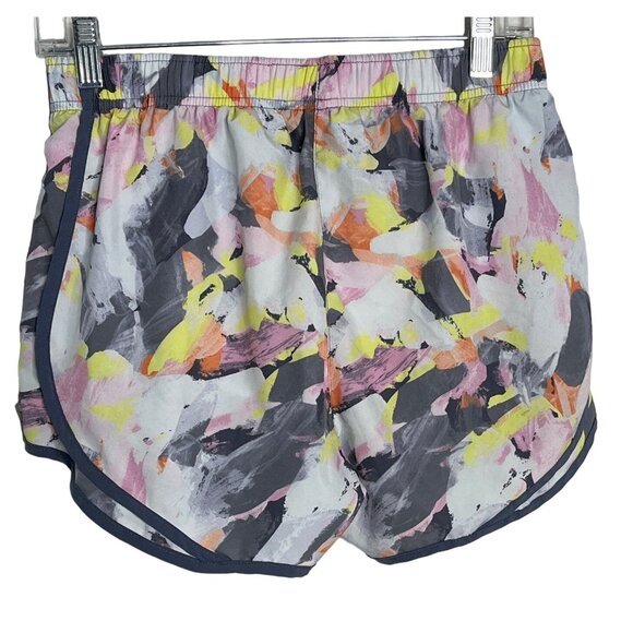 Calvin Klein Women’s Running Shorts Small Gray/White Abstract Neon Lined - Picture 2 of 10